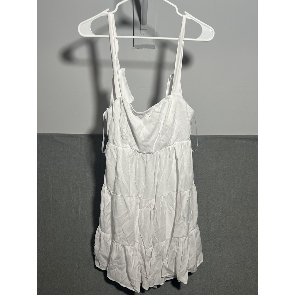 Trixxi Los Angeles Women's XL White Tiered‎ Babydoll Sundress Mini Dress